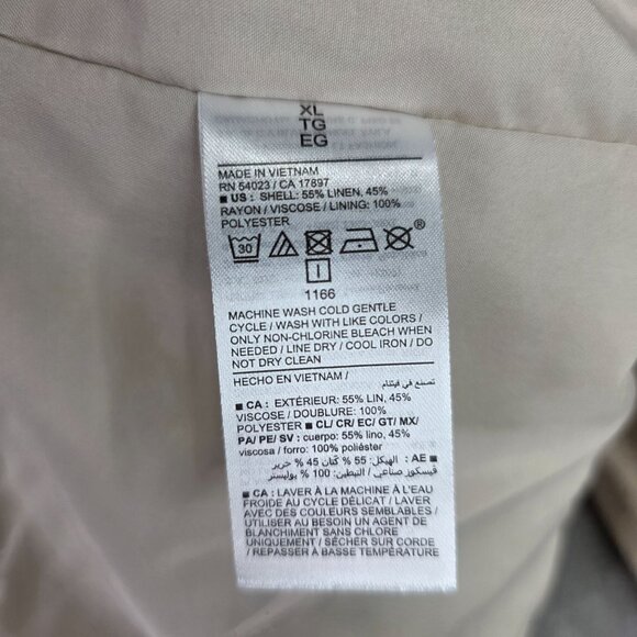 Womens Old Navy Beige Linen Blend Double Breasted Blazer Jacket Size XL - Picture 3 of 7